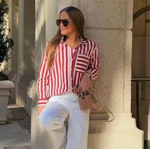 Rafa Justus esbanja estilo com look navy em Miami