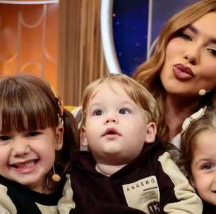 Maria Flor e José Leonardo são vistos trocando carinhos de irmãos