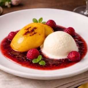 Versão rápida e prática do clássico francês: pêssego melba