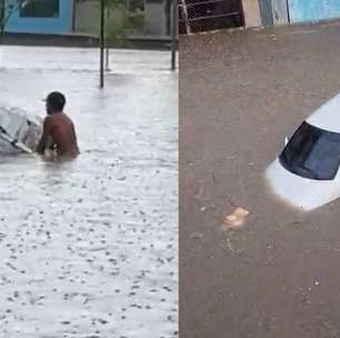 Carros boiando e pessoas com água na cintura: temporal alaga avenidas e causa transtornos na Grande SP