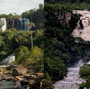 Fortes chuvas deixam cachoeira do Salto Corumbá com volume impressionante em Goiás; veja