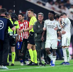 Vini Jr. bate-boca com Simeone ao ser substituído em vitória do Real sobre o Atlético de Madrid