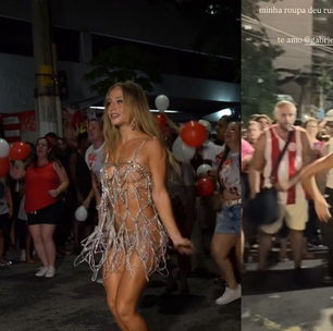 Bruna Griphao aposta em look ousado e passa perrengue em ensaio do Salgueiro: 'Deu ruim'