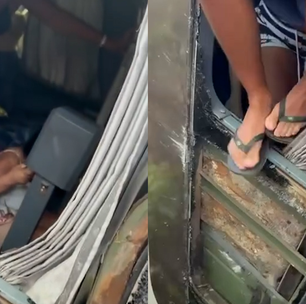 Ônibus cai em ribanceira e passageiros saem pelas janelas no litoral da Bahia