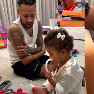 Neymar se diverte ao virar 'paciente' em 'brincadeira de médico' com a filha Mavie