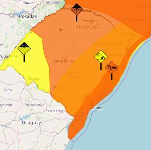 Inmet emite três alertas de tempestades e vendavais para o Rio Grande do Sul