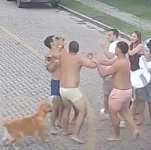 Vídeo mostra briga generalizada envolvendo jogadores do Fortaleza em condomínio de luxo