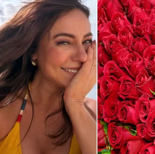Quem mandou? Paolla Oliveira recebe caminhão com rosas vermelhas