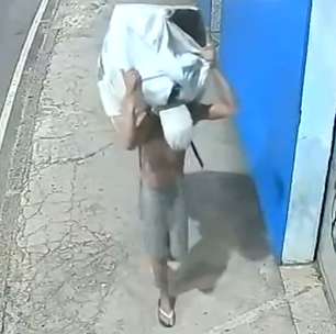 Vídeo flagra bandido levando ar-condicionado após furto em academia no RJ