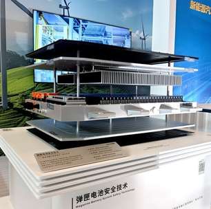 Exposição de tecnologias chinesas mostra bateria resistente a furos