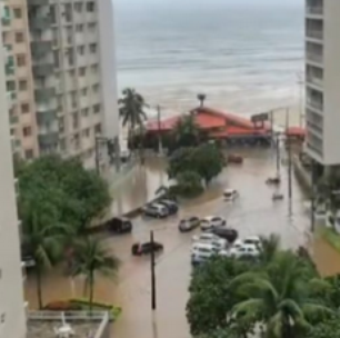 Defesa Civil aciona 'alerta extremo' e sirene em Guarujá após fortes chuvas e deslizamentos