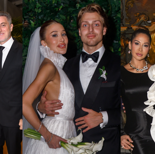 Cruz gigante de Maya Massafera, aplicação de flor de Maíra Cardi e vestido de noiva histórico: os looks dos famosos em casamento de herdeira bilionária que parou SP