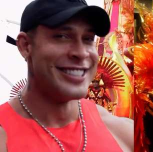 Campeão do Olympia, Ramon Dino se emociona com 1º desfile da namorada no carnaval de SP