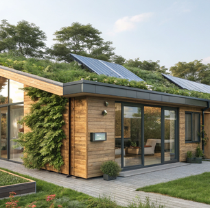 Casa sustentável compacta de 80 metros quadrados com 3 quartos une conforto, economia e eficiência energética