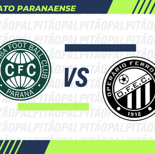 Coritiba x Operário: prováveis escalações, arbitragem, onde assistir e retrospecto