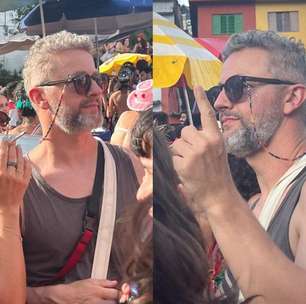 Lucas Lima usa passe livre da namorada e beija outra em bloco de Carnaval