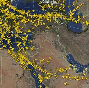 Radar mostra aviões desviando do espaço aéreo do Irã após ataques dos EUA e Israel
