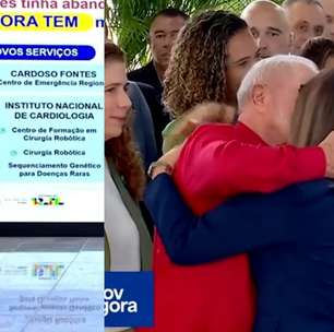 Janja chega de surpresa e dá 'beijão' em Lula durante evento do governo no Rio