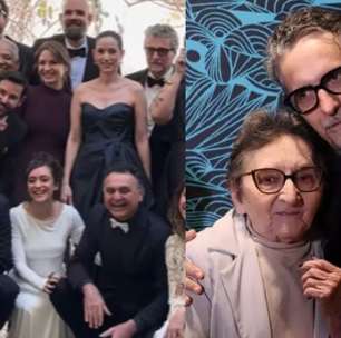 Elenco de 'O Agente Secreto' homenageia Tânia Maria no tapete vermelho do Oscar