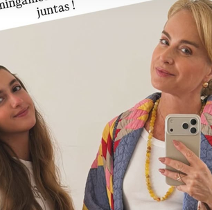 Angélica usa jaqueta de patchwork para passeio com a filha Eva