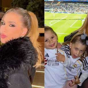 Filhos de Virginia Fonseca usam uniforme de Vini Jr. para jogo do Real Madrid