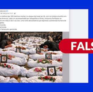 Imagem de velório de meninas mortas no Irã com corpos cobertos de flores foi gerada com IA
