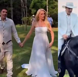 Botas com corselet &amp; vestido fluido romântico: os dois vestidos de noiva usados por Ana Hickmann em ensaio pré-wedding