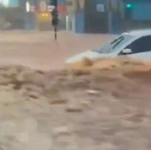 Chuva forte atinge Bauru (SP), arrasta carros, destrói estabelecimentos e causa inundações