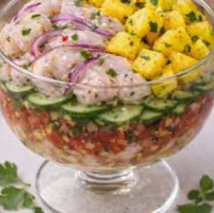 Ceviche de tilápia com manga fácil e leve