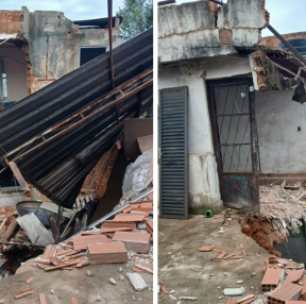 Casa desaba com 15 pessoas e dois animais em Minas Gerais