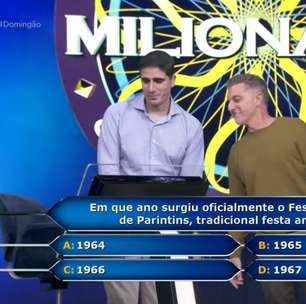 Domingão: participante desiste na pergunta de R$ 500 mil e descobre que acertaria ao chutar
