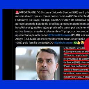 Flávio Bolsonaro não disse que irá privatizar o SUS se for eleito