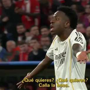 Vini Jr se irrita com companheiro de Real em derrota pela Champions League: 'O que você quer? Cale a boca'