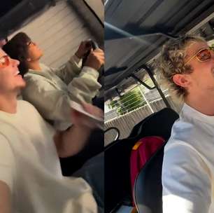 Juliano Floss e Tia Milena 'furtam' carrinho nos estúdios Globo e saem 'fugindo' de produtora