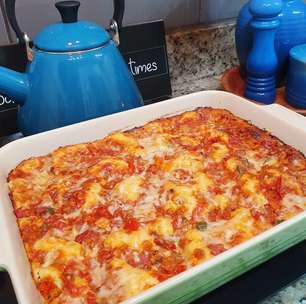 Em 45 minutos e barata: Pizza de sardinha de liquidificador