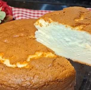 Receita de bolo algodão com apenas 3 ingredientes: massa muito fofinha, não leva farinha de trigo e desmancha na boca