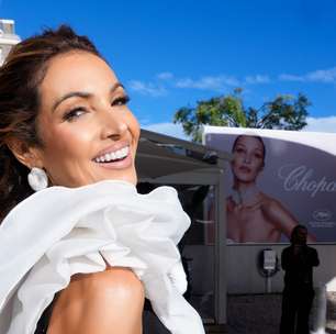 Patricia Poeta estreia em Cannes com joias do acervo de Hebe Camargo. Make e cabelo de Marcello Costa trazem referências à primeira-dama da TV