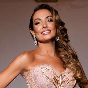 Patrícia Poeta elege vestido estilo barroco para receber prêmio em Cannes. Veja detalhes do look e da beleza assinada por Marcello Costa