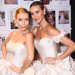 Renata Kuerten e Luiza Possi desfilam com vestidos de noiva em evento em São Paulo. Veja tendências para 2026