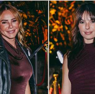 Paolla Oliveira e Isis Valverde provam que marrom e bordô estão em alta. Ambas usam vestidos em evento da Disney+