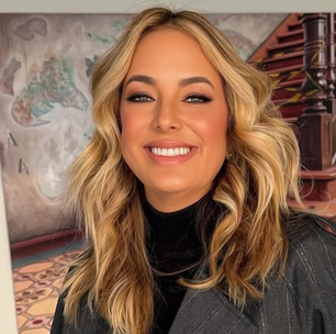 Ticiane Pinheiro entra na tendência da cor cinza com conjunto estiloso de R$ 2,5 mil