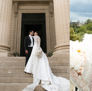 Renda francesa feita à mão, cristais e 640 horas de trabalho: o vestido de noiva de Elisa Zarzur para casar com Alexandre Negrão em Paris