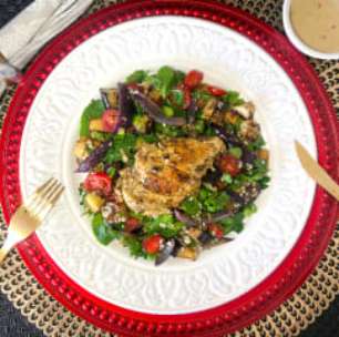 Frango com berinjela grelhada: receita diferente e fácil