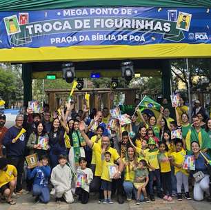 Poá tem ponto para troca de figurinhas e telão para transmissão dos jogos do Brasil na Copa