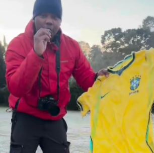 Camisa da Seleção Brasileira congela em meio a temperatura negativa em cidade no sul de Minas