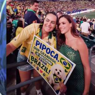 Bruna Biancardi é 'tietada' e faz videochamada com Neymar durante Brasil x Haiti