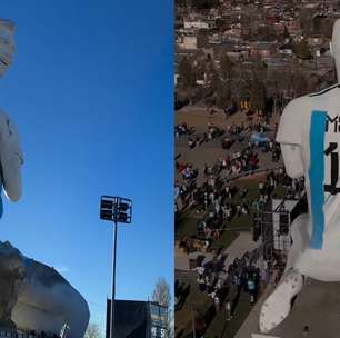 Cidade argentina inaugura maior estátua de Messi do mundo