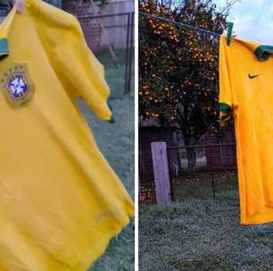 Em dia de jogo, camisa da Seleção Brasileira congela com frio de -0,5ºC no Rio Grande do Sul