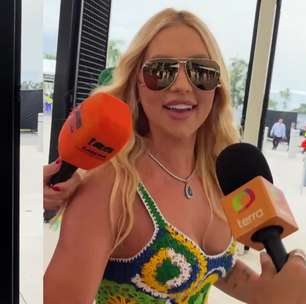 Com relógio de R$ 2 milhões, Virginia se atrapalha em entrada VIP de estádio em Miami e diz esperar gol de Vini Jr.