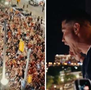 Cristiano Ronaldo leva torcida ao delírio ao celebrar vitória contra Croácia na varanda do hotel; veja
